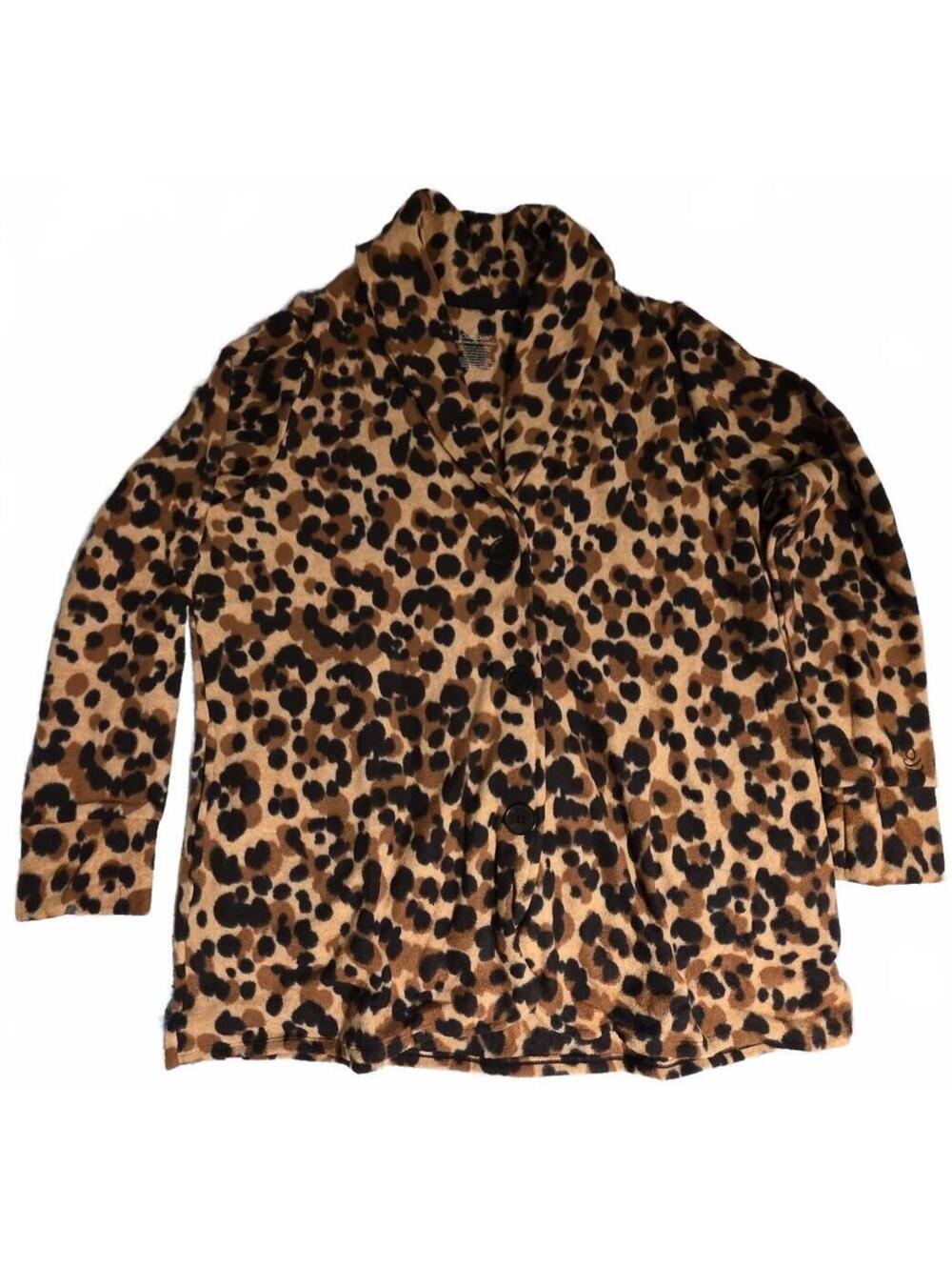 Cuddl Duds Women's Leopard Print Fleece Jacket